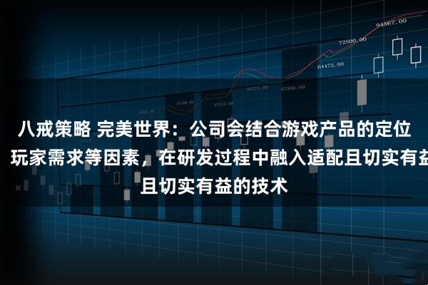 八戒策略 完美世界：公司会结合游戏产品的定位、类型、玩家需求等因素，在研发过程中融入适配且切实有益的技术